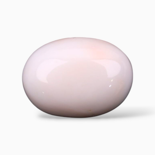 Original Pink Coral Mooga Stone 9.80 Carats In Oval Cabochon Shape 11.6x16mm Size
