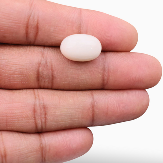 Buy Natural Pink Coral Mooga Stone For Sale 13.38 Carats In Oval Cabochon Shape 16.7x11.5mm Size