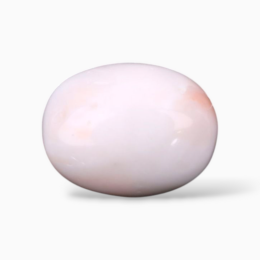 Pink Coral Stone For Sale 5.91 Carats In Oval Cabochon Shape 14x10.8mm Size