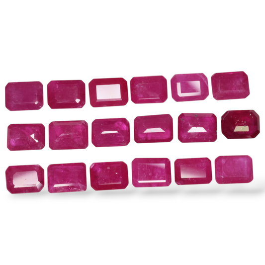 Original Loose Pink Ruby Gemstone In Octagon Cut Shape 8x6mm Size