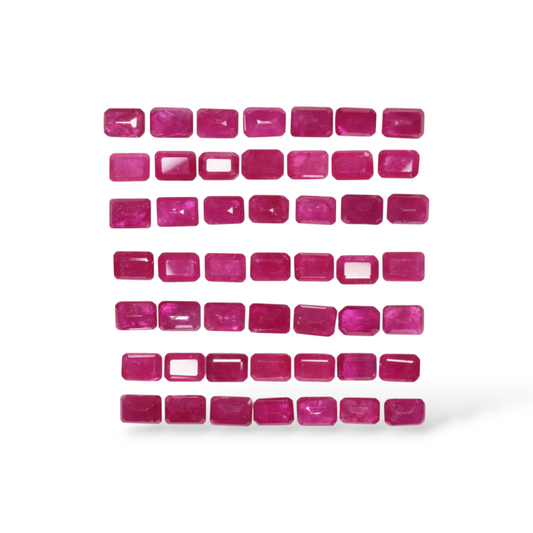 Buy Loose Manik Ruby Gemstone In Octagon Cut Shape Mix Carats 7x5mm Size