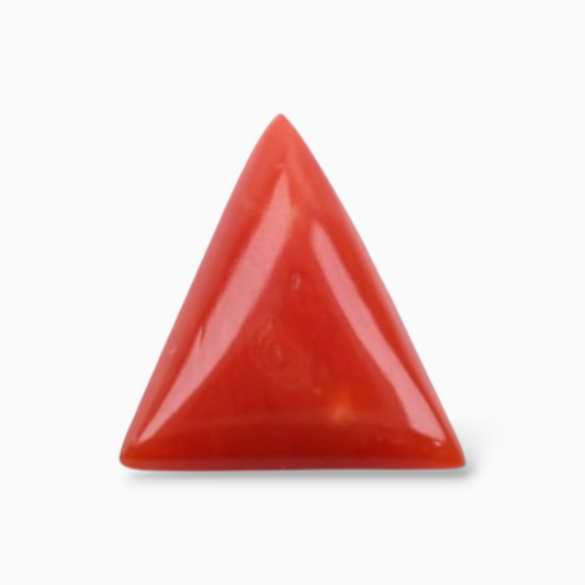 Red Moonga Stone For Sale 3.16 Carats Triangle Shape Size 11mm