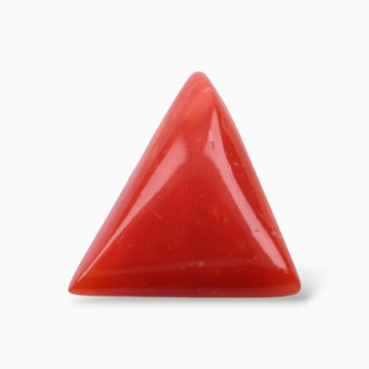 Buy Natural Red Moonga Stone For Sale 3.45 Carats Triangle Shape Size 11.6mm