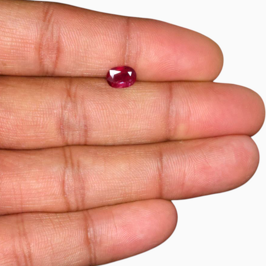 Natural Unheated Pink Ruby Gemstone In Oval Shape 1.19 Carats 8x5.8mm Size