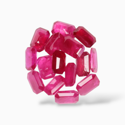 Sale On Natural Ruby Gemstone In  Emerald Cut  Shape Mix Carats 6x4mm Size