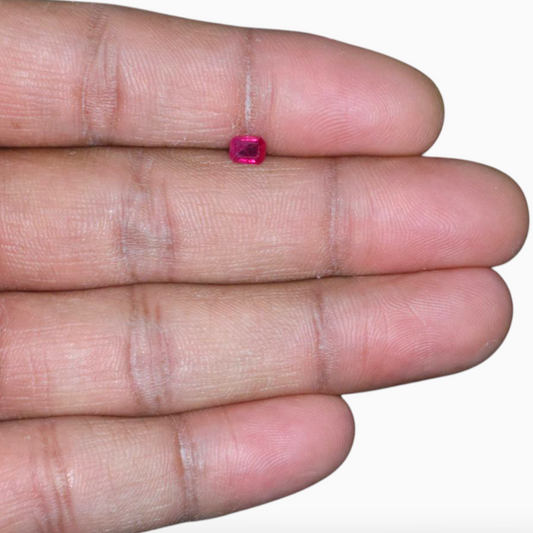Buy Natural Ruby Gemstone In Octagon Cut Shape 0.38 Carats 5x4mm Size