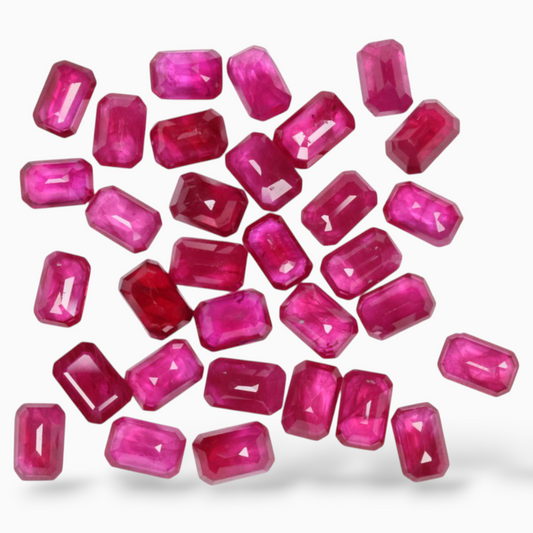 Sale On Buy Mozambique Ruby Gemstone In Octagon Cut Shape Mix Carats 6x4mm Size