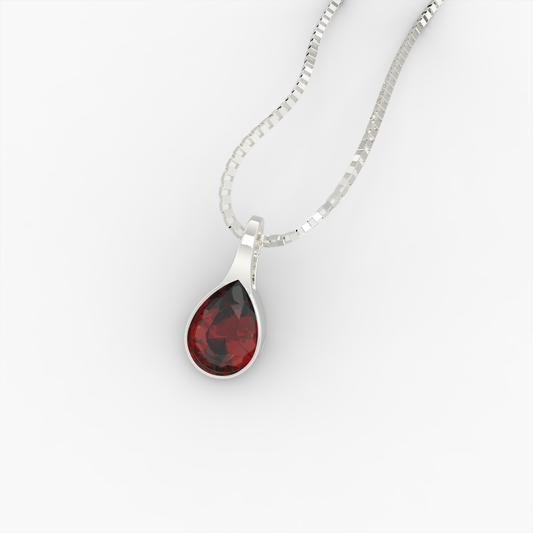 Ruby Pendants - Agafya - White Gold