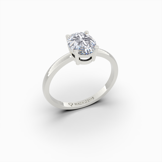 2 Carat Natural Diamond Ring in Oval Cut - Tamara
