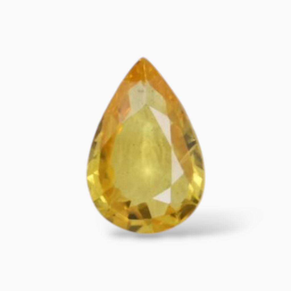 0.34 Carats in Pear Shape Yellow Sapphire Gemstone & 6x4mm Size