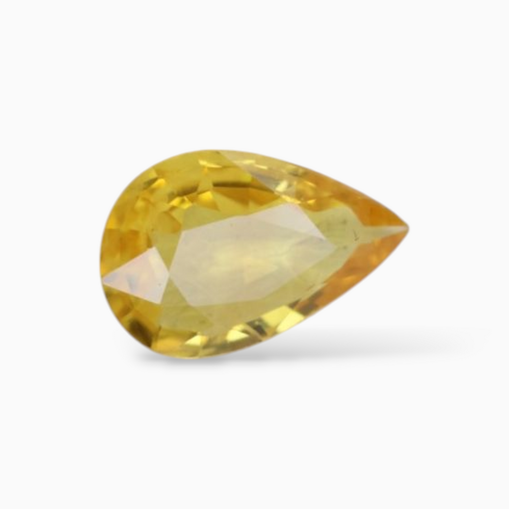 0.34 Carats in Pear Shape Yellow Sapphire Gemstone & 6x4mm Size
