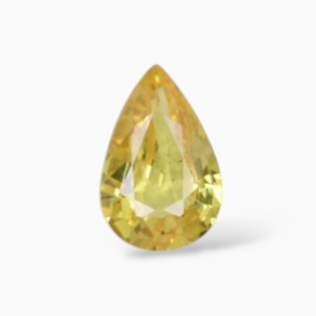 0.38 Carats in Pear Shape Yellow Sapphire Gemstone & 6x4mm Size