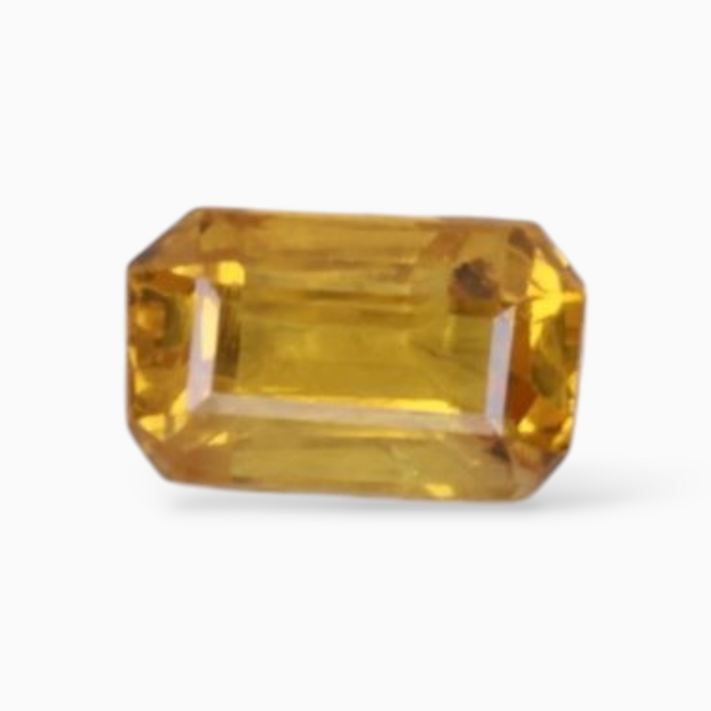 0.43 Carats in Emerald Cut  Shape Yellow Sapphire Gemstone & 6x5mm Size