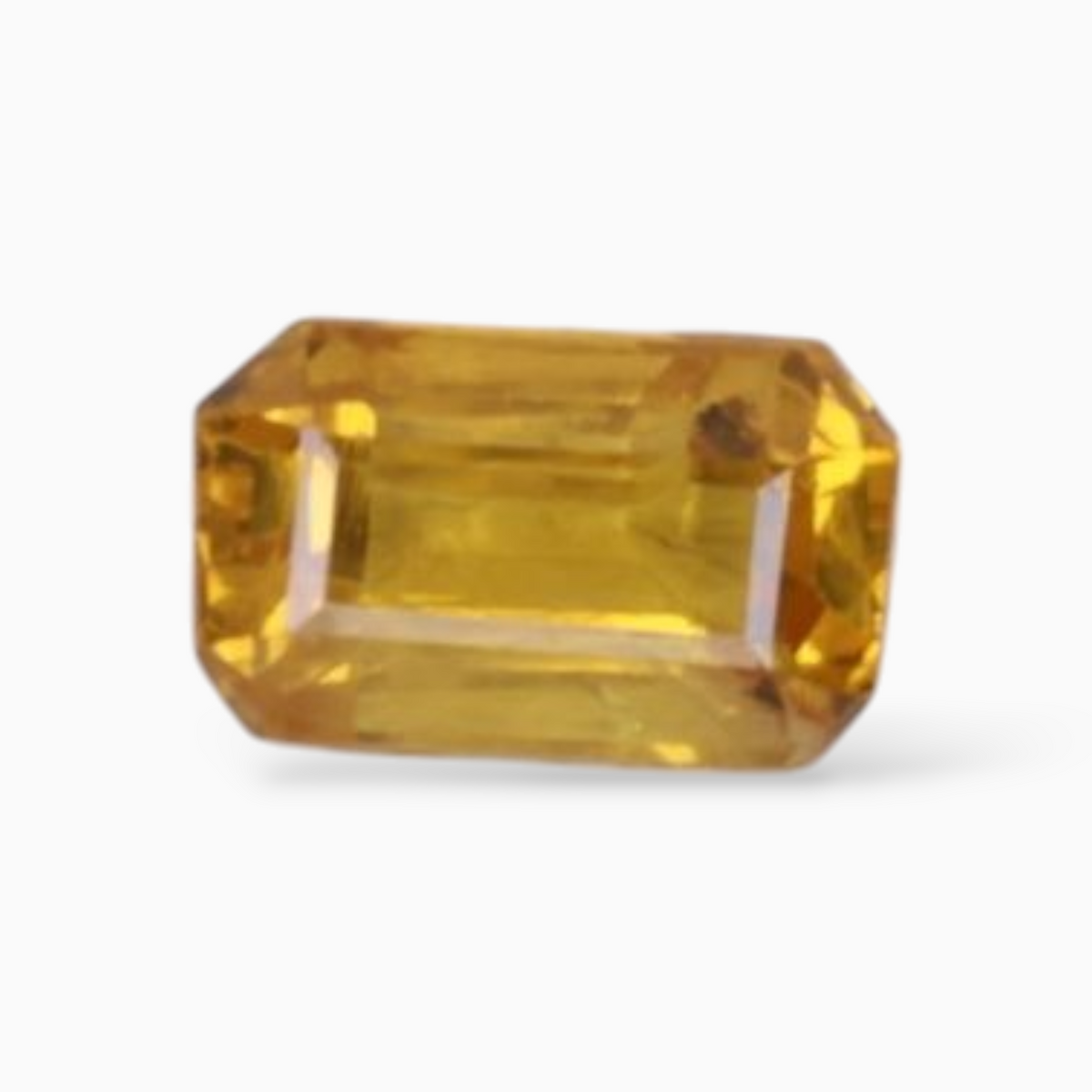 0.43 Carats in Emerald Cut  Shape Yellow Sapphire Gemstone & 6x5mm Size