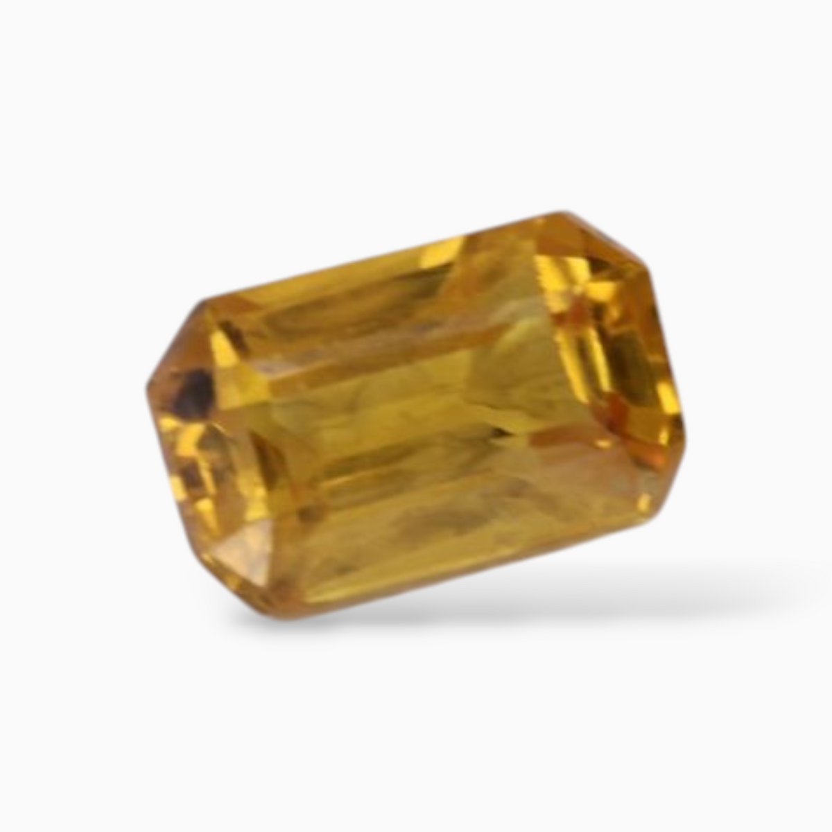 0.43 Carats in Emerald Cut  Shape Yellow Sapphire Gemstone & 6x5mm Size