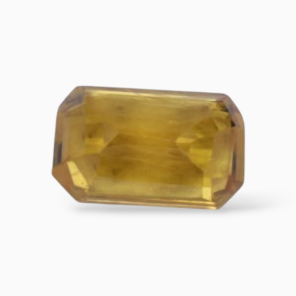 0.43 Carats in Emerald Cut  Shape Yellow Sapphire Gemstone & 6x5mm Size