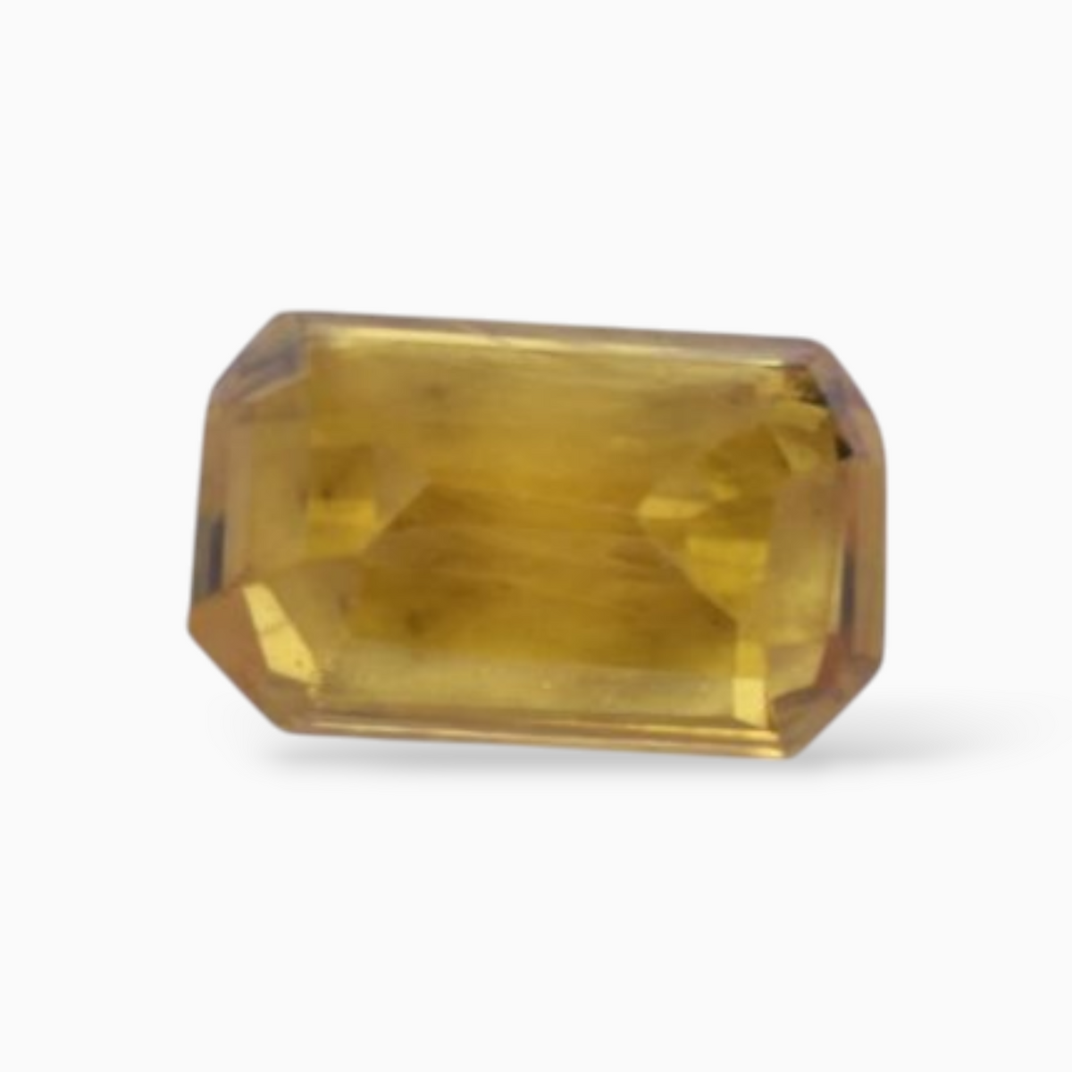 0.43 Carats in Emerald Cut  Shape Yellow Sapphire Gemstone & 6x5mm Size