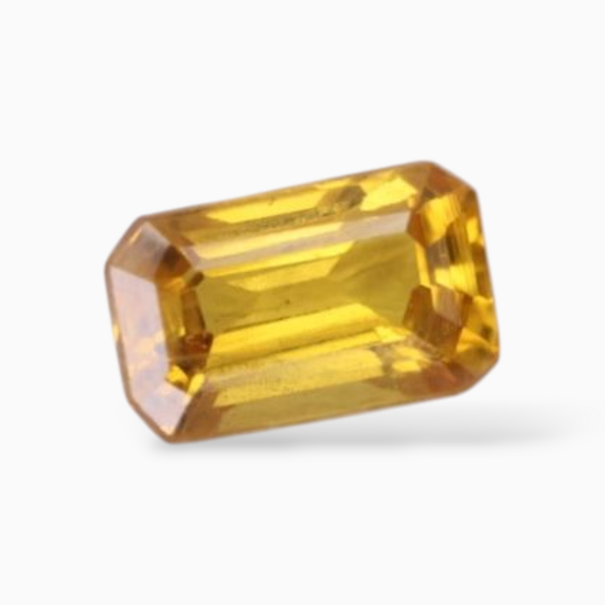 0.37 Carats in Emerald Cut  Shape Yellow Sapphire Gemstone & 5x3mm Size