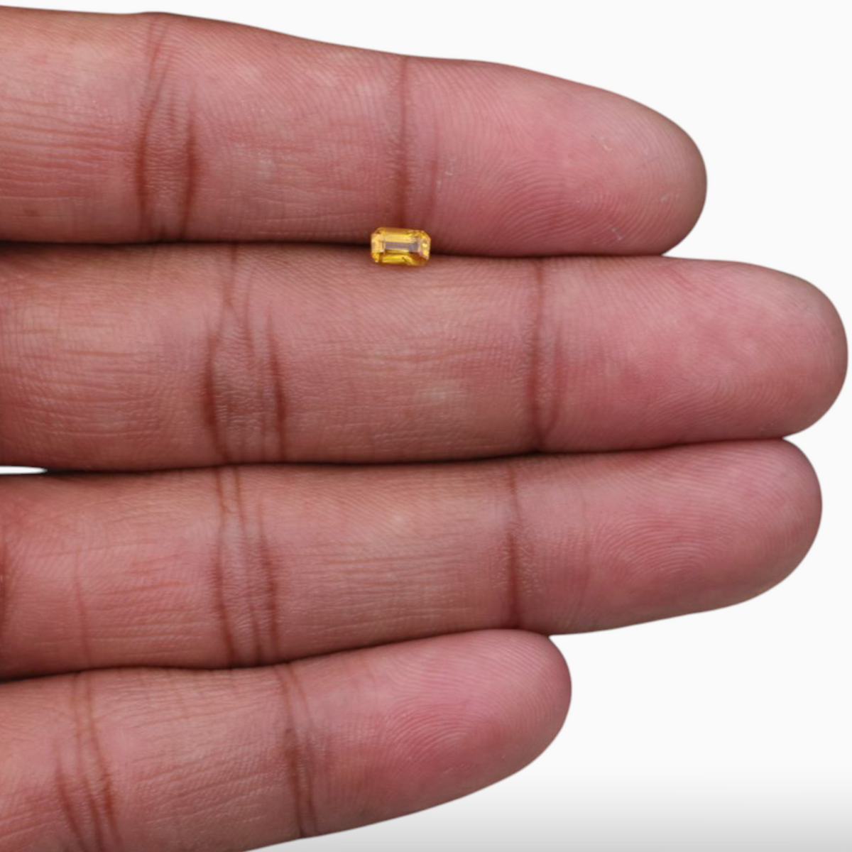 0.43 Carats in Emerald Cut  Shape Yellow Sapphire Gemstone & 6x5mm Size