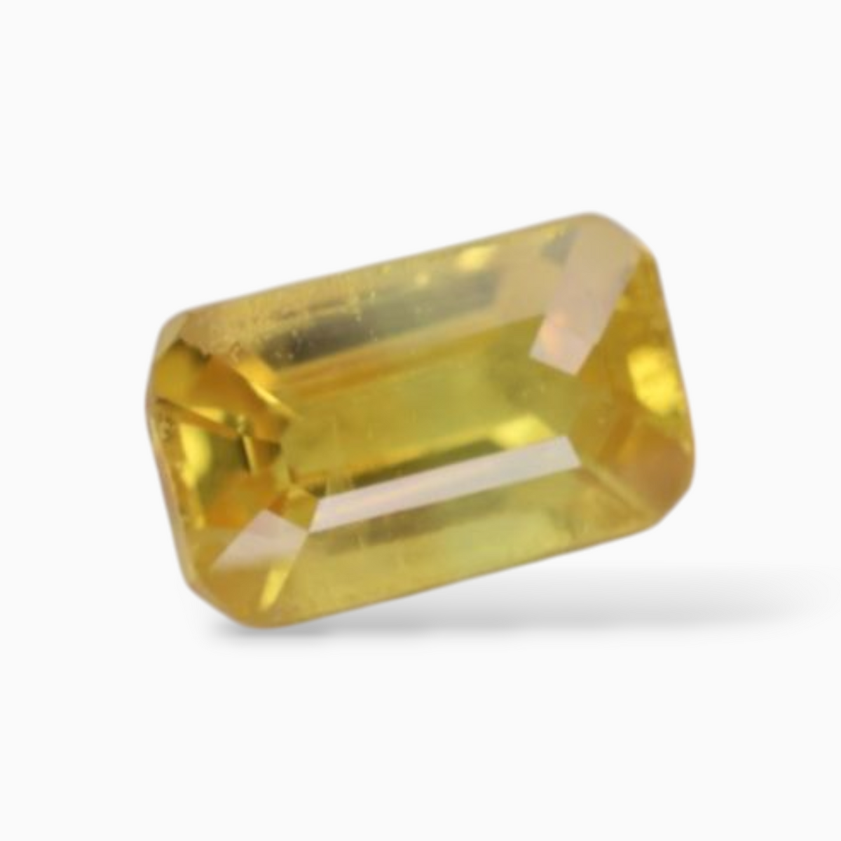 0.46 Carats in Emerald Cut  Shape Yellow Sapphire Gemstone & 5.1x3mm Size
