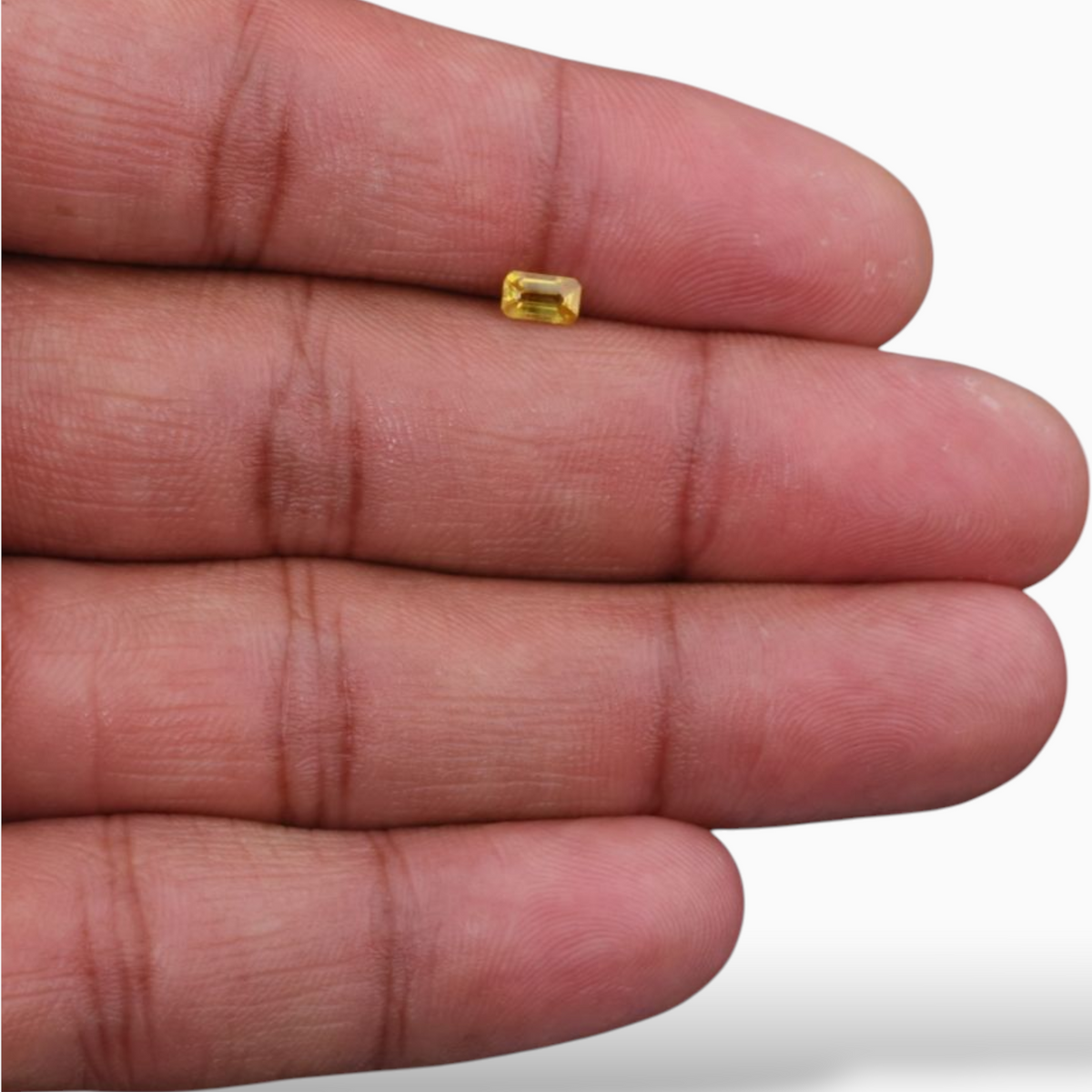 0.46 Carats in Emerald Cut  Shape Yellow Sapphire Gemstone & 5.1x3mm Size