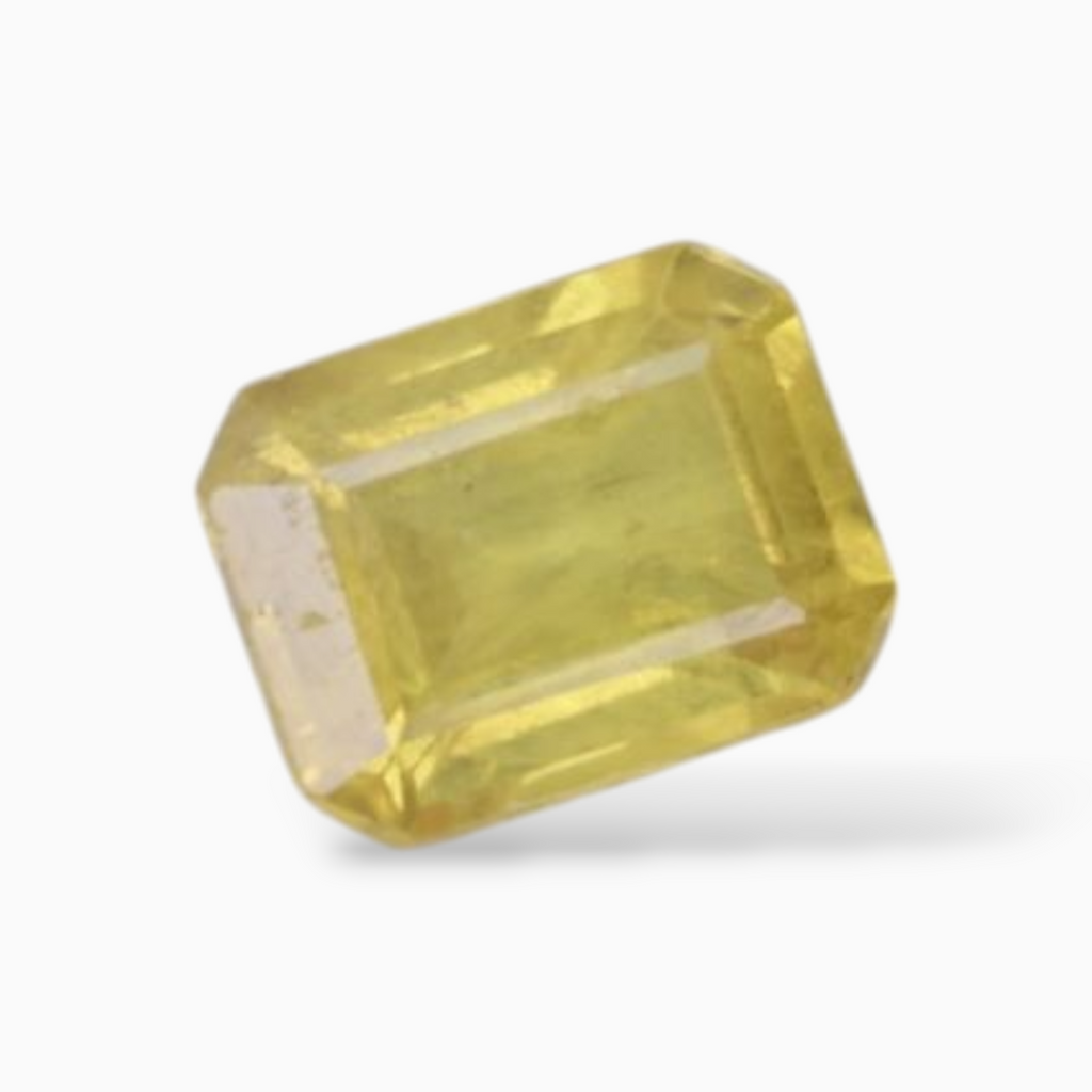 0.52 Carats Yellow Sapphire Stone  Emerald Cut  Shape & 5x4mm Size