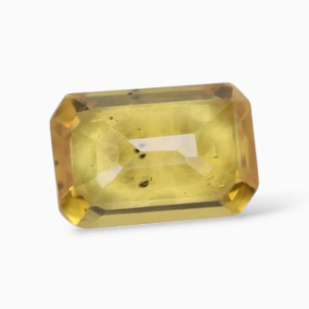 0.57 Carats Yellow Sapphire Stone  Emerald Cut  Shape & 5.8x4mm Size