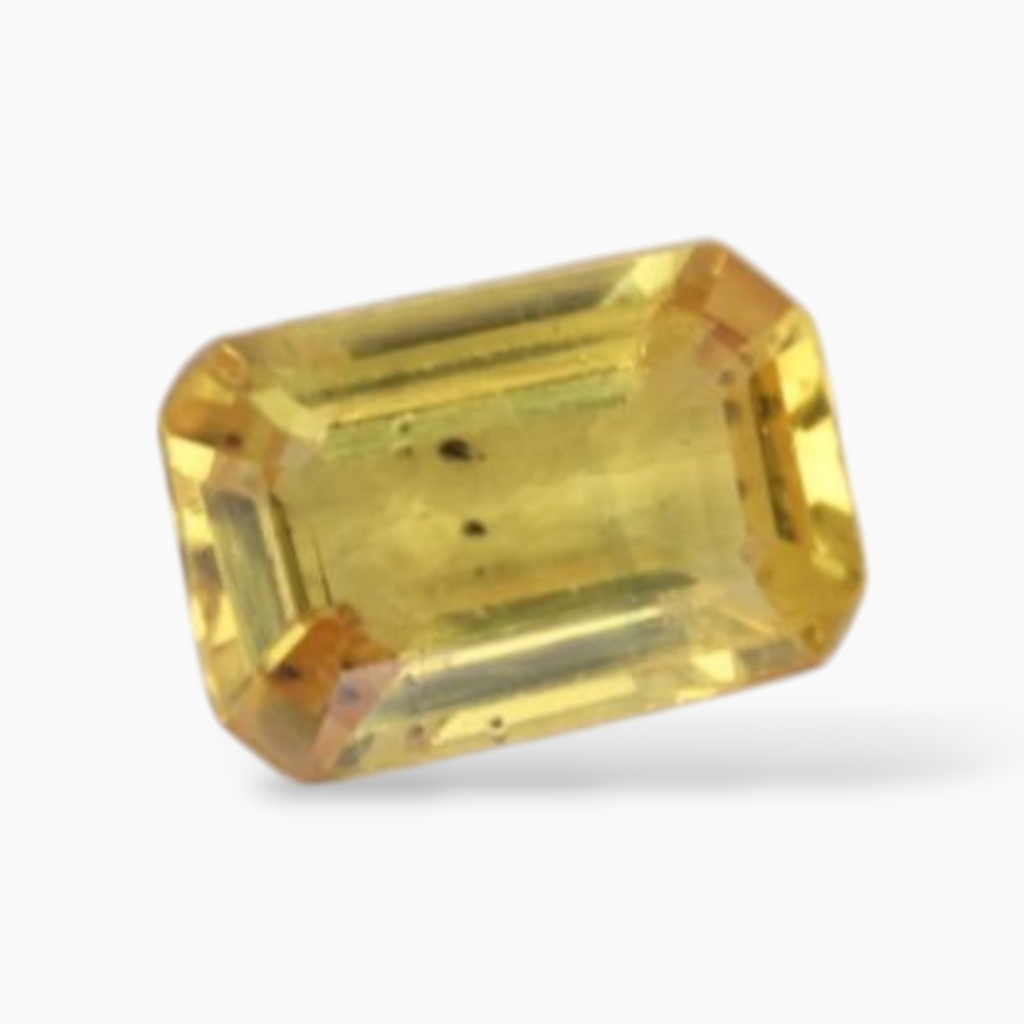 0.57 Carats Yellow Sapphire Stone  Emerald Cut  Shape & 5.8x4mm Size