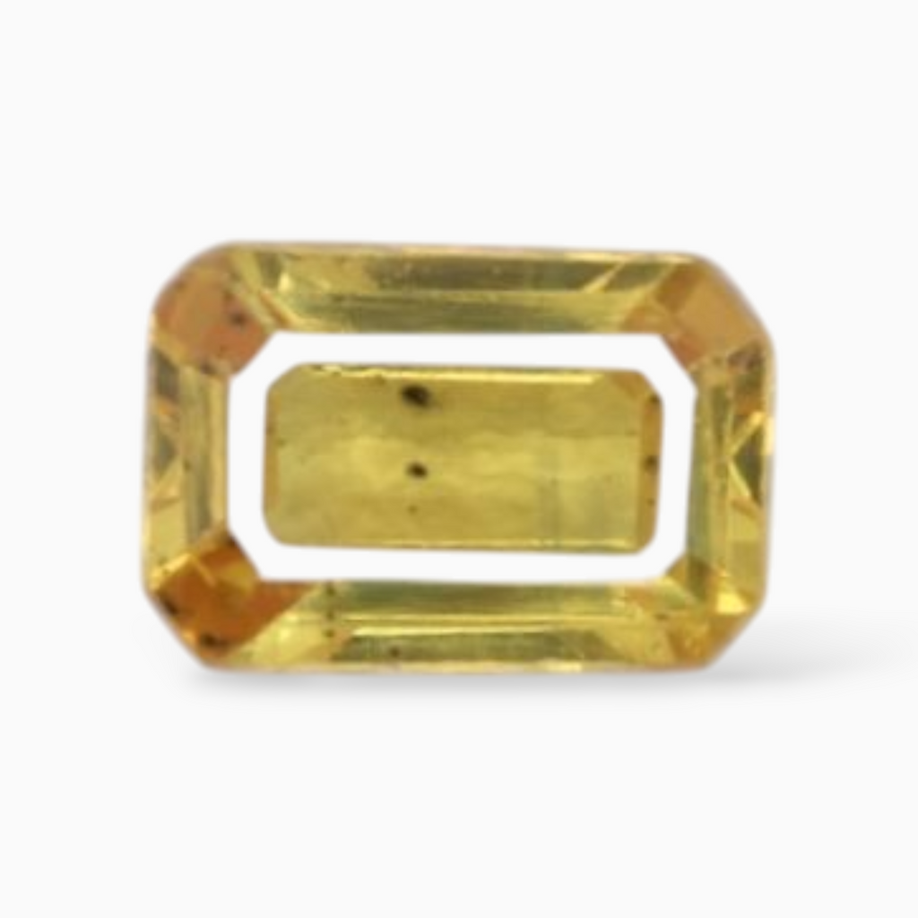 0.57 Carats Yellow Sapphire Stone  Emerald Cut  Shape & 5.8x4mm Size