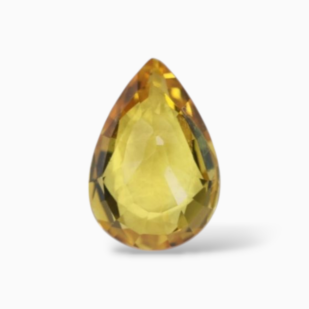 0.58 Carats in Pear Shape Yellow Sapphire Gemstone & 6x4mm Size