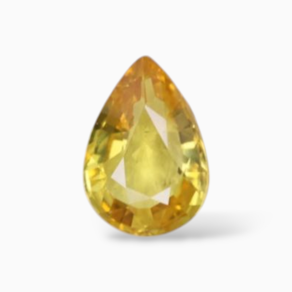 0.58 Carats in Pear Shape Yellow Sapphire Gemstone & 6x4mm Size