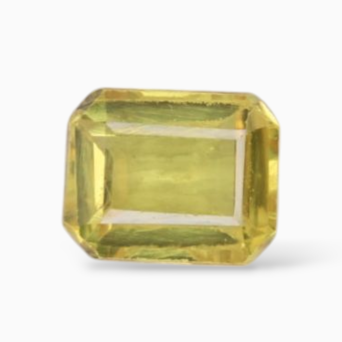 0.63 Carats Yellow Sapphire Stone  Emerald Cut  Shape & 5x4mm Size