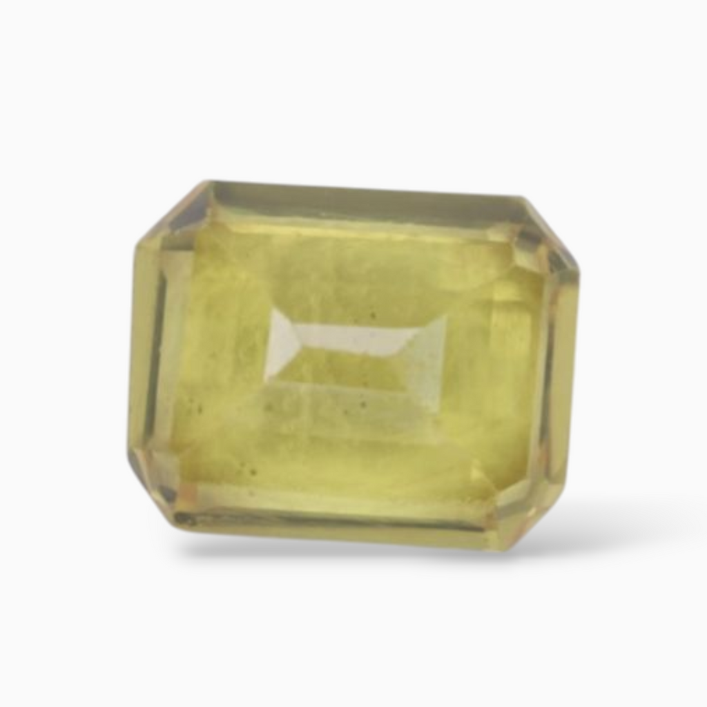 0.63 Carats Yellow Sapphire Stone  Emerald Cut  Shape & 5x4mm Size