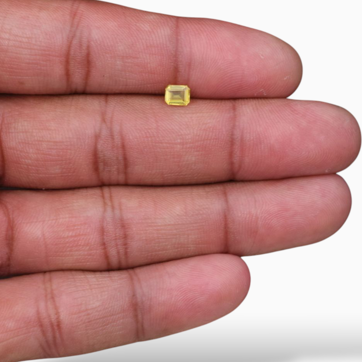 0.63 Carats Yellow Sapphire Stone  Emerald Cut  Shape & 5x4mm Size