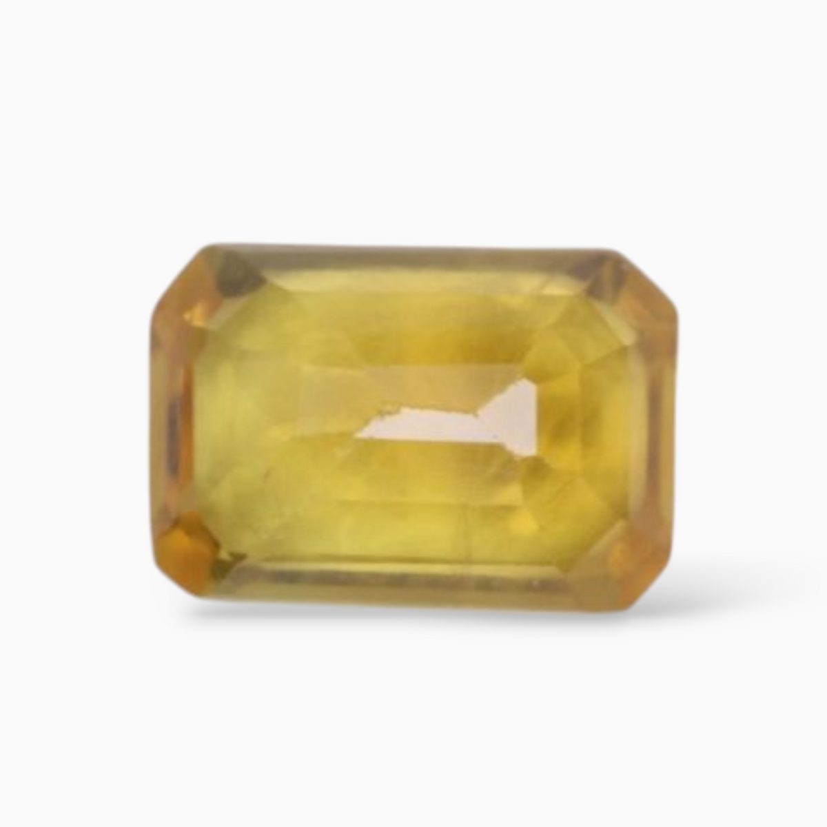 0.65 Carats Yellow Sapphire Stone  Emerald Cut  Shape & 5.7x4mm Size