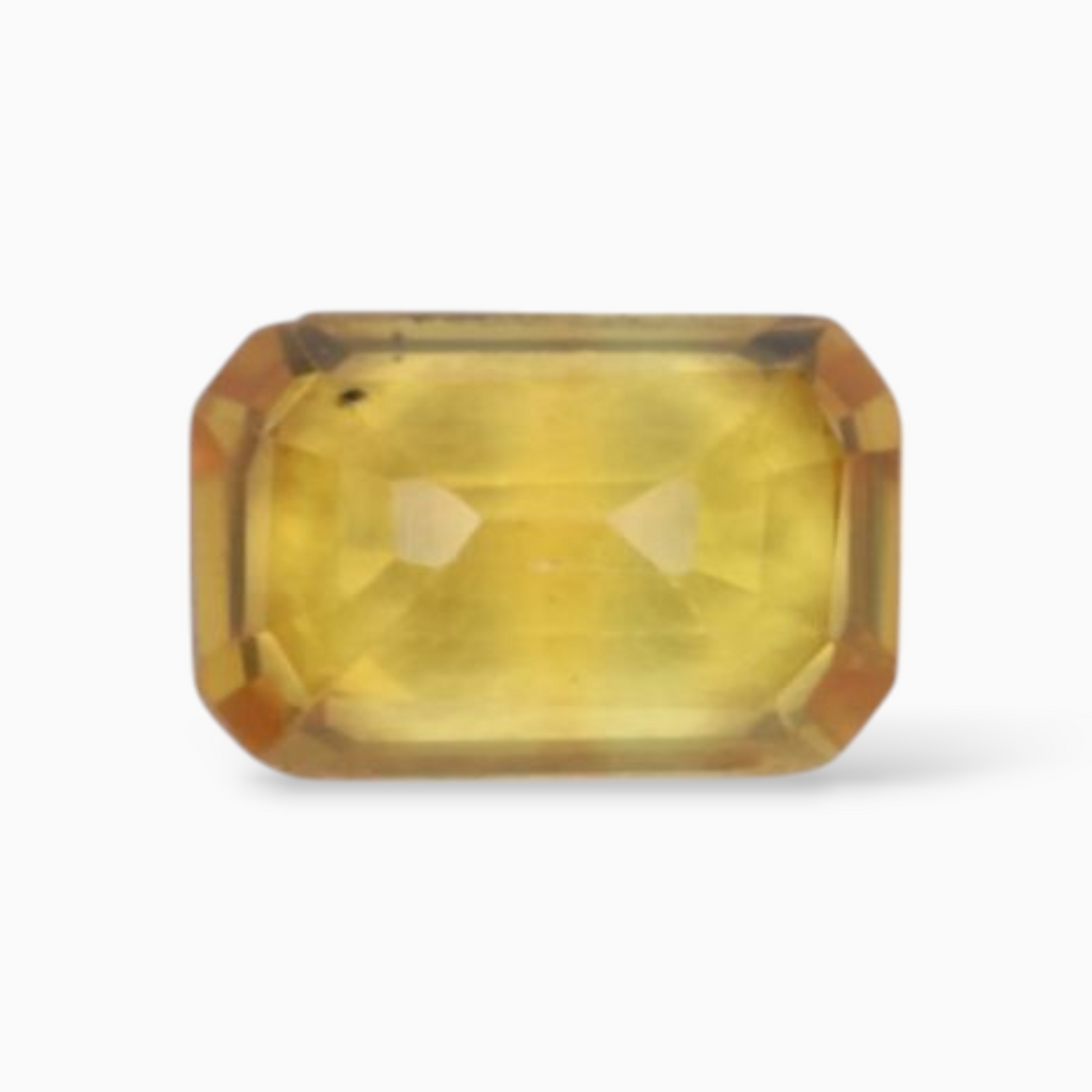 0.67 Carats Yellow Sapphire Stone  Emerald Cut  Shape & 6x4mm Size