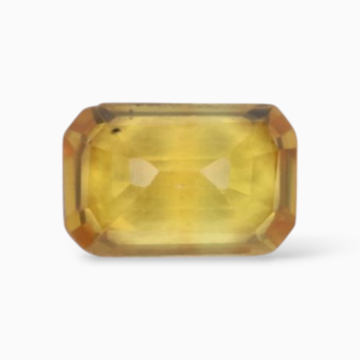 0.67 Carats Yellow Sapphire Stone  Emerald Cut  Shape & 6x4mm Size