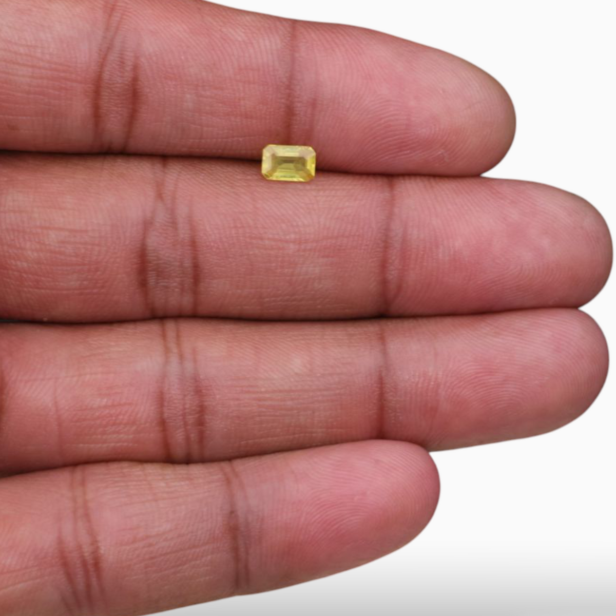 0.68 Carats Yellow Sapphire Stone  Emerald Cut  Shape & 6x4mm Size