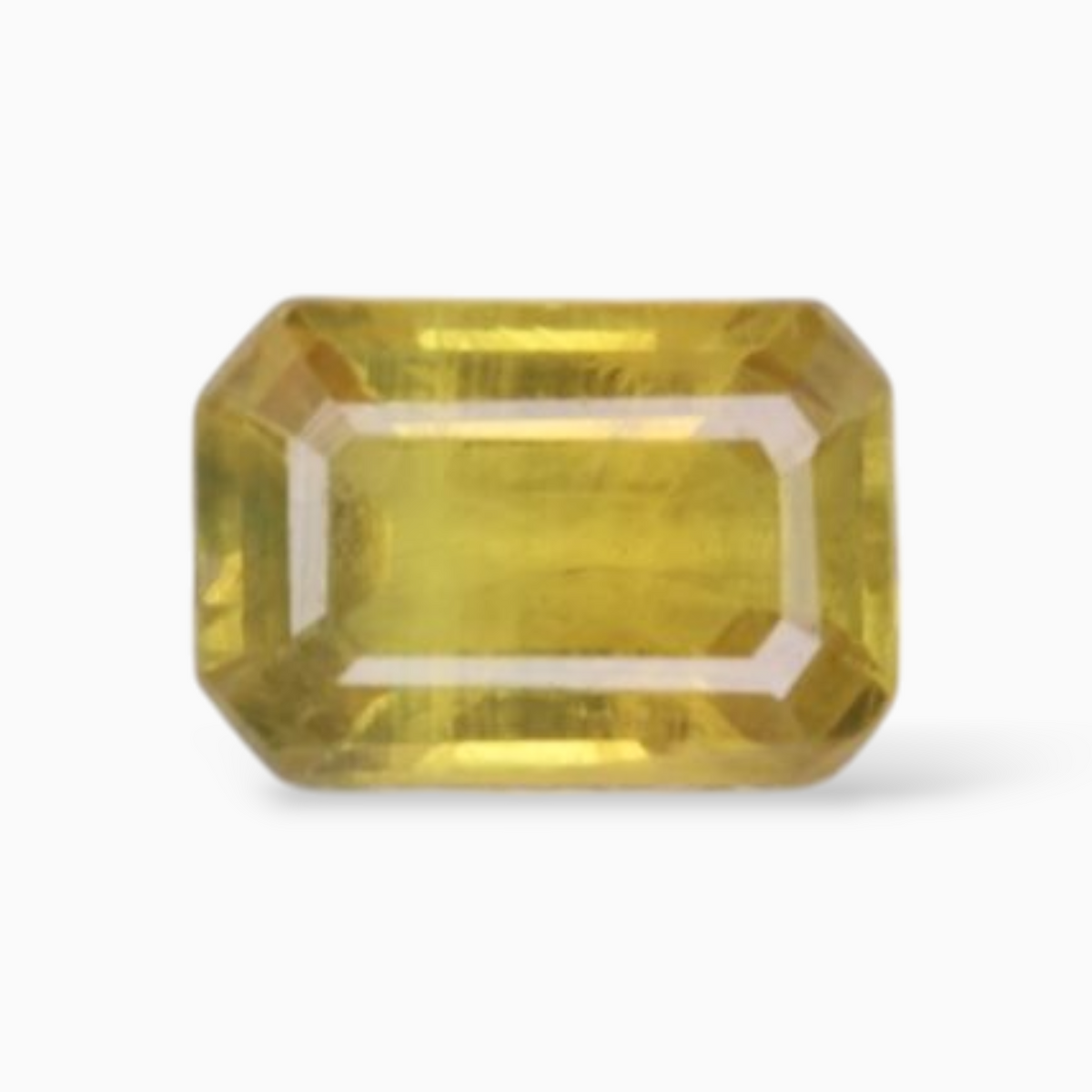 0.70 Carats Yellow Sapphire Stone  Emerald Cut  Shape & 6x4mm Size