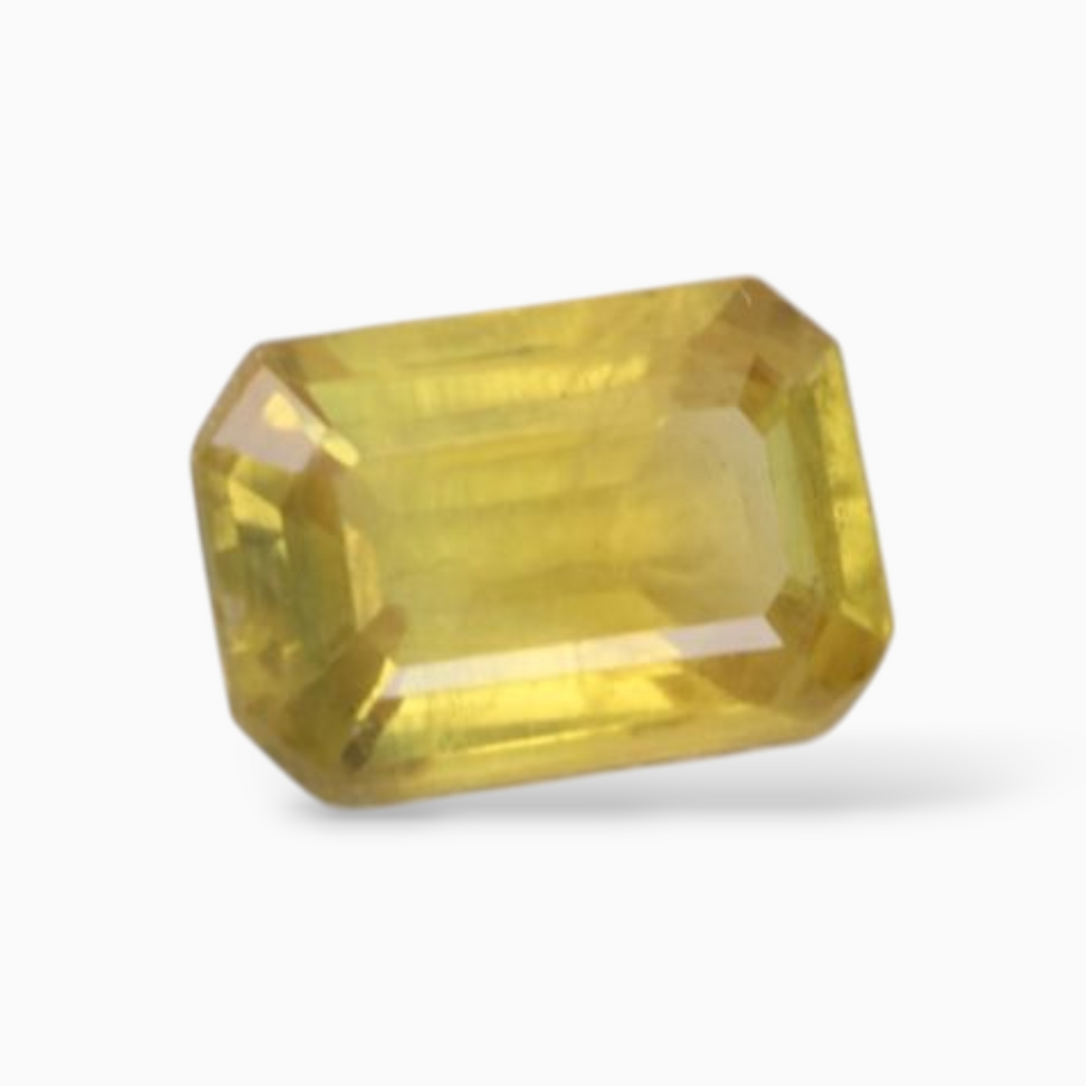 0.70 Carats Yellow Sapphire Stone  Emerald Cut  Shape & 6x4mm Size