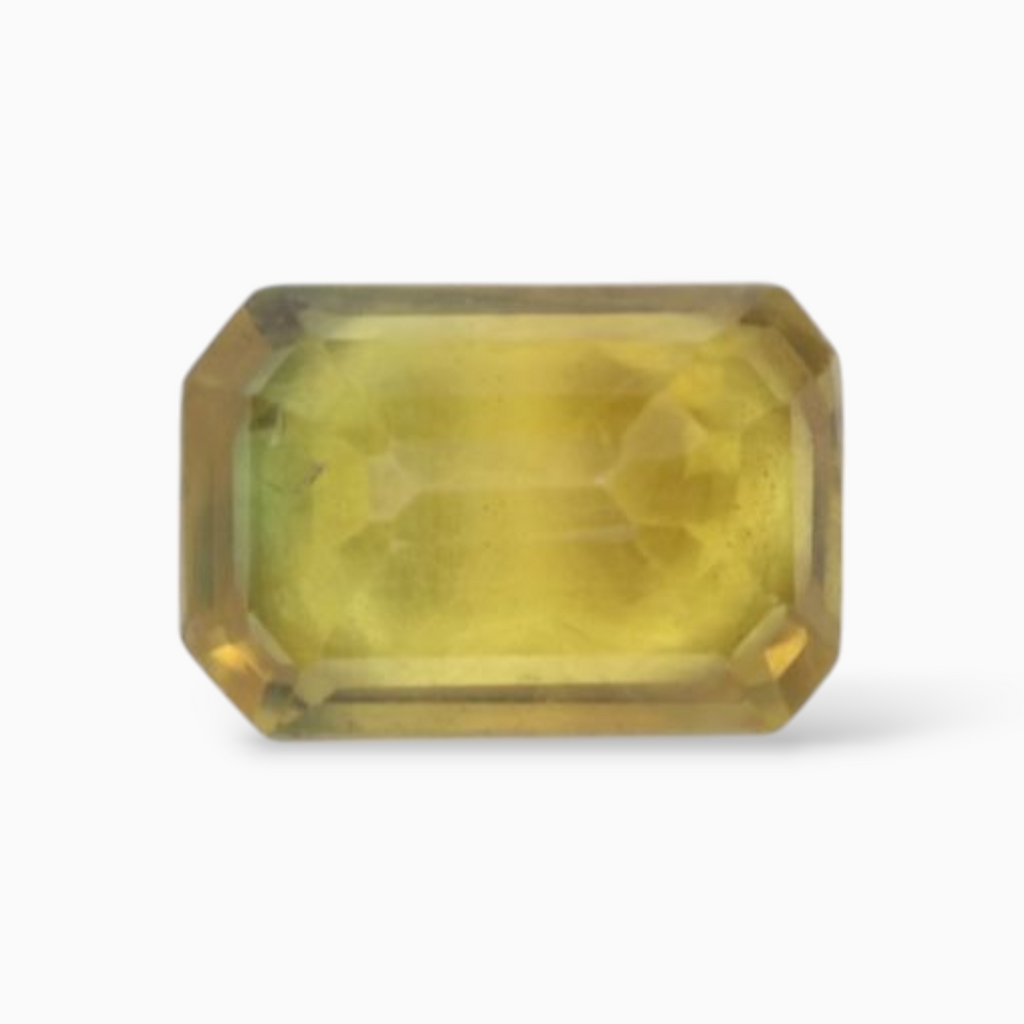 0.70 Carats Yellow Sapphire Stone  Emerald Cut  Shape & 6x4mm Size