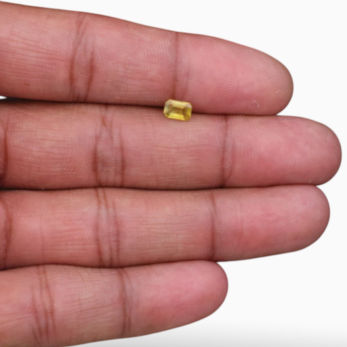 0.70 Carats Yellow Sapphire Stone  Emerald Cut  Shape & 6x4mm Size