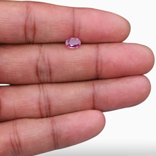 0.85 Carats Natural Pink Sapphire Stone In Oval Shape 7x5mm Size