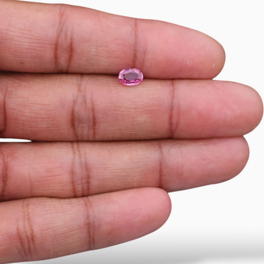 0.87 Carats Natural Pink Sapphire Stone In Oval Shape 7x5mm Size