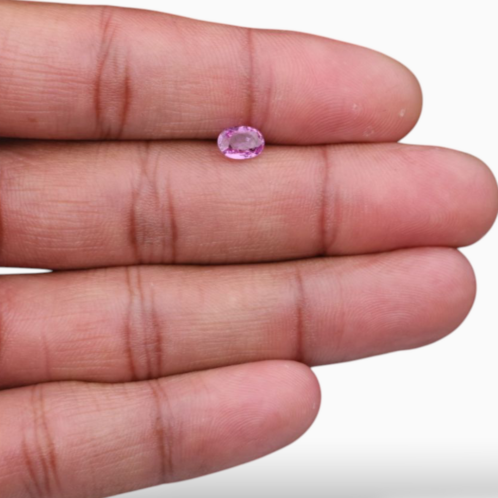 0.90 Carats Natural Pink Sapphire Stone In Oval Shape 7x5mm Size
