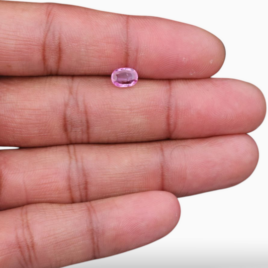 0.94 Carats Natural Pink Sapphire Stone In Oval Shape 7.2x5.2mm Size