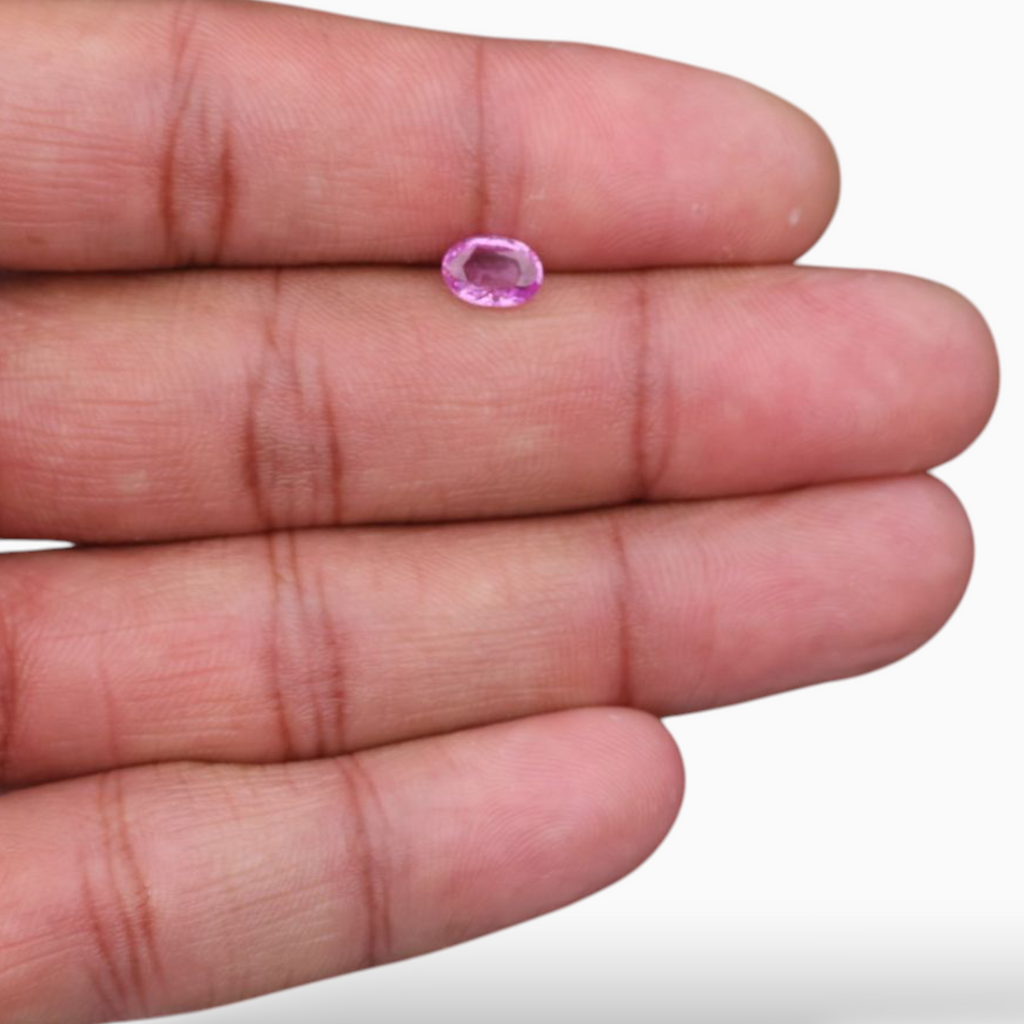 0.95 Carats Natural Pink Sapphire Stone In Oval Shape 7.2x5.1mm Size