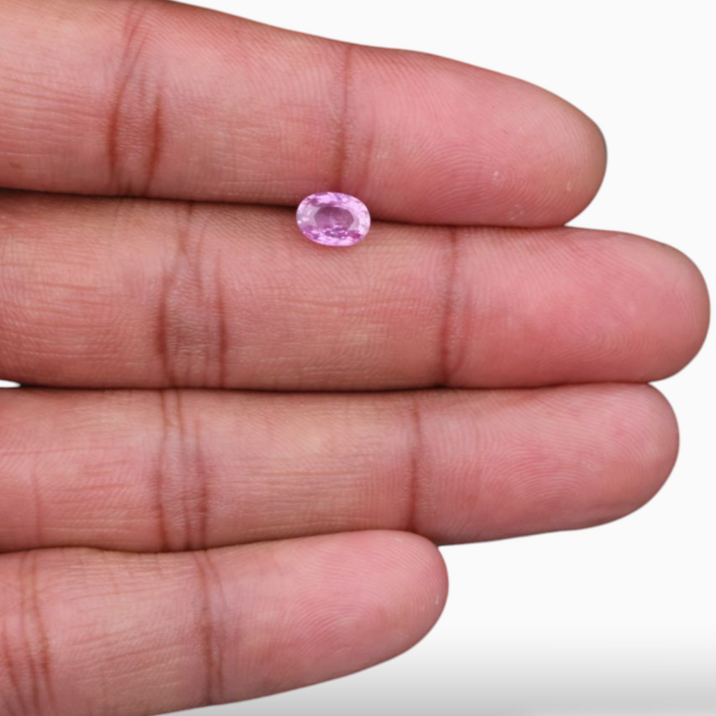 1.21 Carats Natural Pink Sapphire Stone In Oval Shape 7.3x5.3mm Size