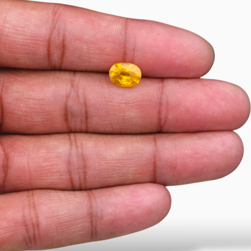 1.35 Carats Yellow Sapphire Stone Oval Shape & 8.1x6mm Size