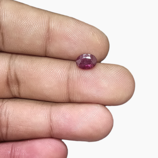Mozambique Gemstone of Natural Ruby in Pink 1.4  Carats Oval Shape